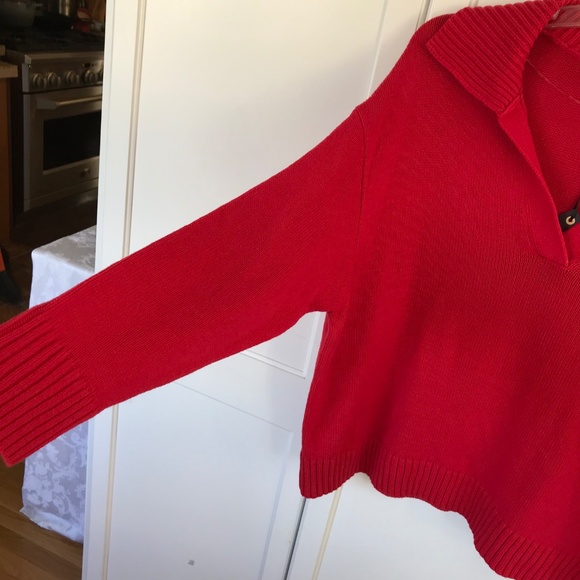 AVA & VIV Cotton Blend Sweater Long Sleeve V Neck Red NWT Women’s Plus Size 1X - Picture 7 of 15